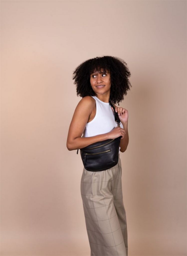 Drew Bum Bag soft grain leathe Black