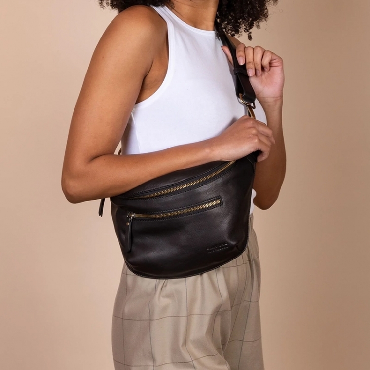 Drew Bum Bag soft grain leathe Black
