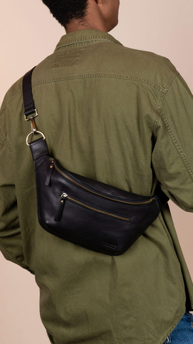 Drew Bum Bag soft grain leathe Black