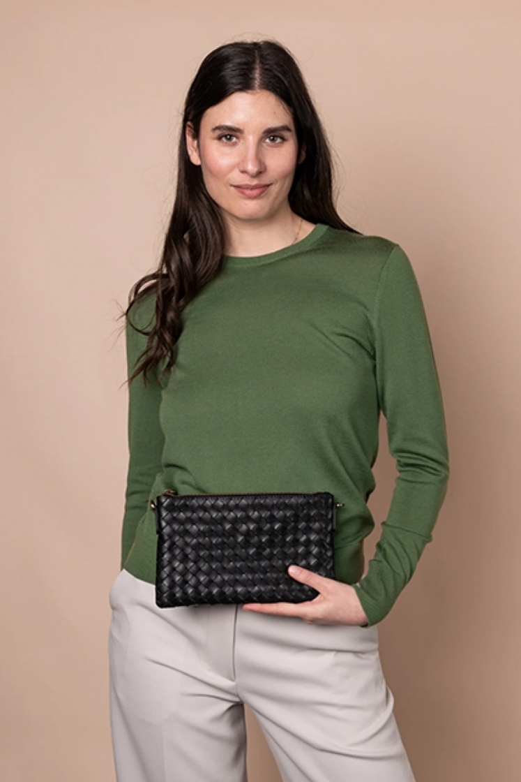 Lexi Black Woven Classic leath Black