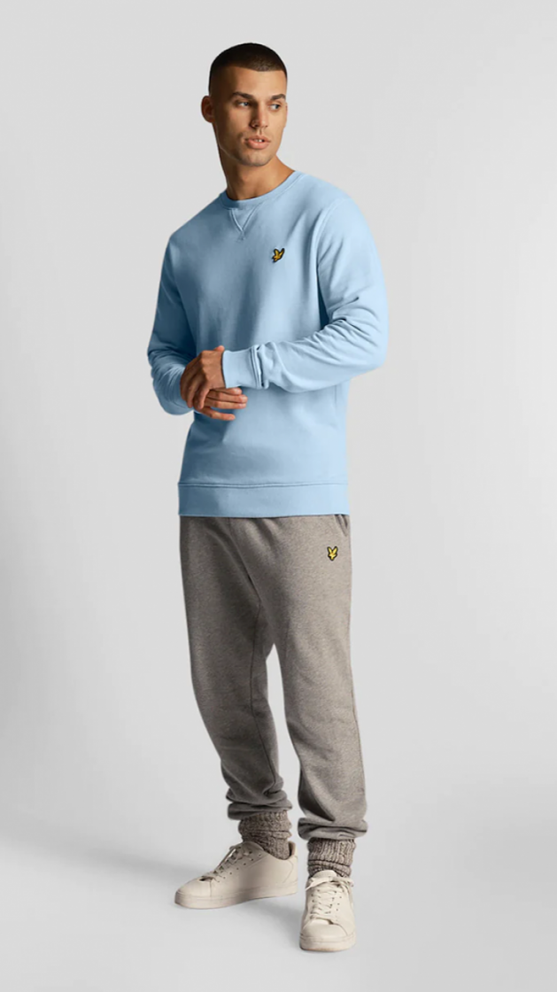 Crewneck sweater W487-Ligth Blue