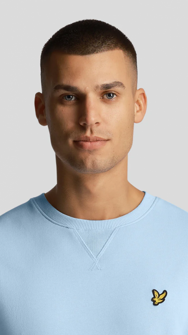 Crewneck sweater W487-Ligth Blue