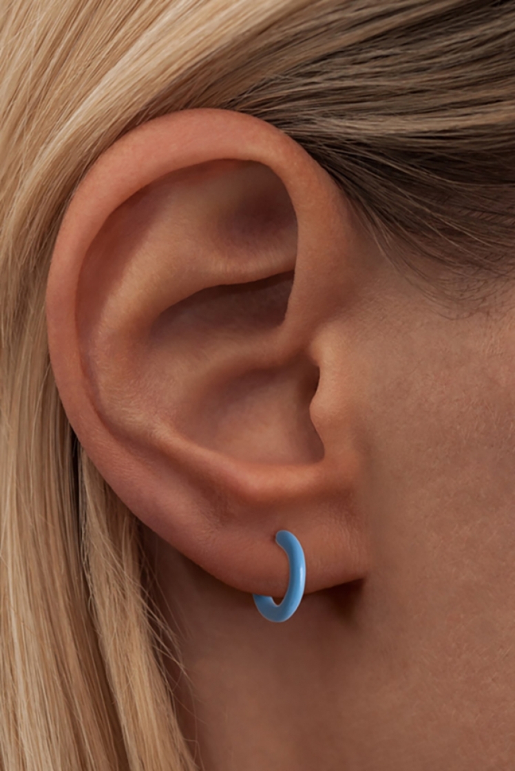 Color Hoop 1Pcs-Enamel Light Blue