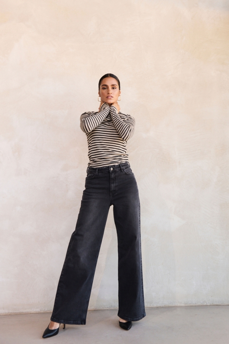 basic ls stripe top 018-chalk
