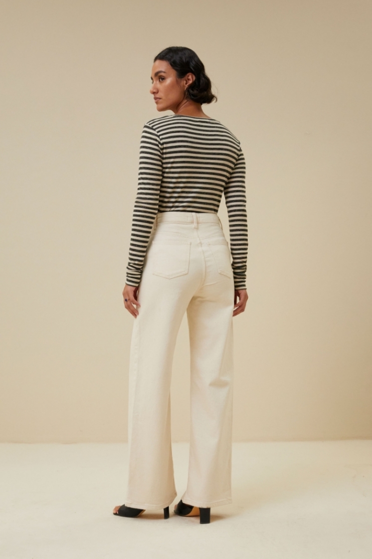 basic ls stripe top 018-chalk