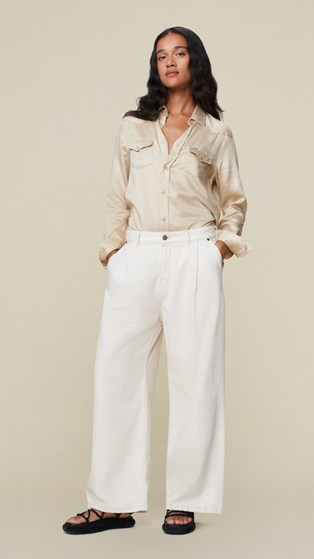 Beatrix Pleats Ecru Rinse