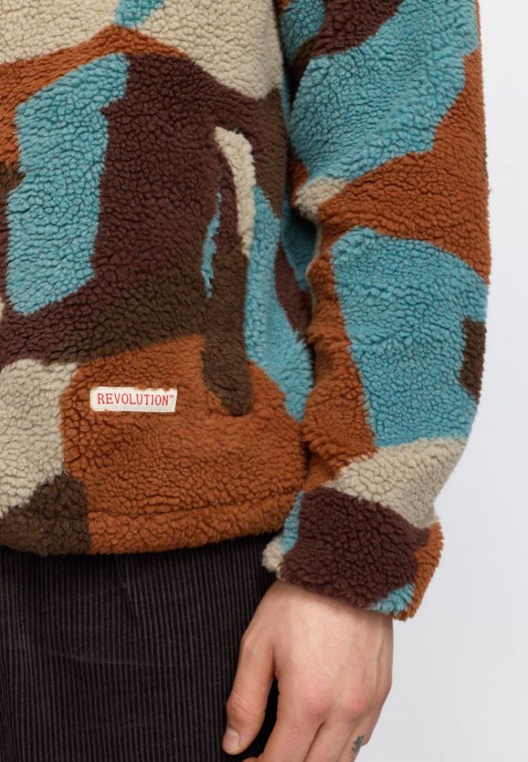 Printed teddy jacket Brown