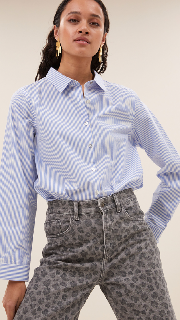 Joly blue stripe blouse 1607-Sky blue s