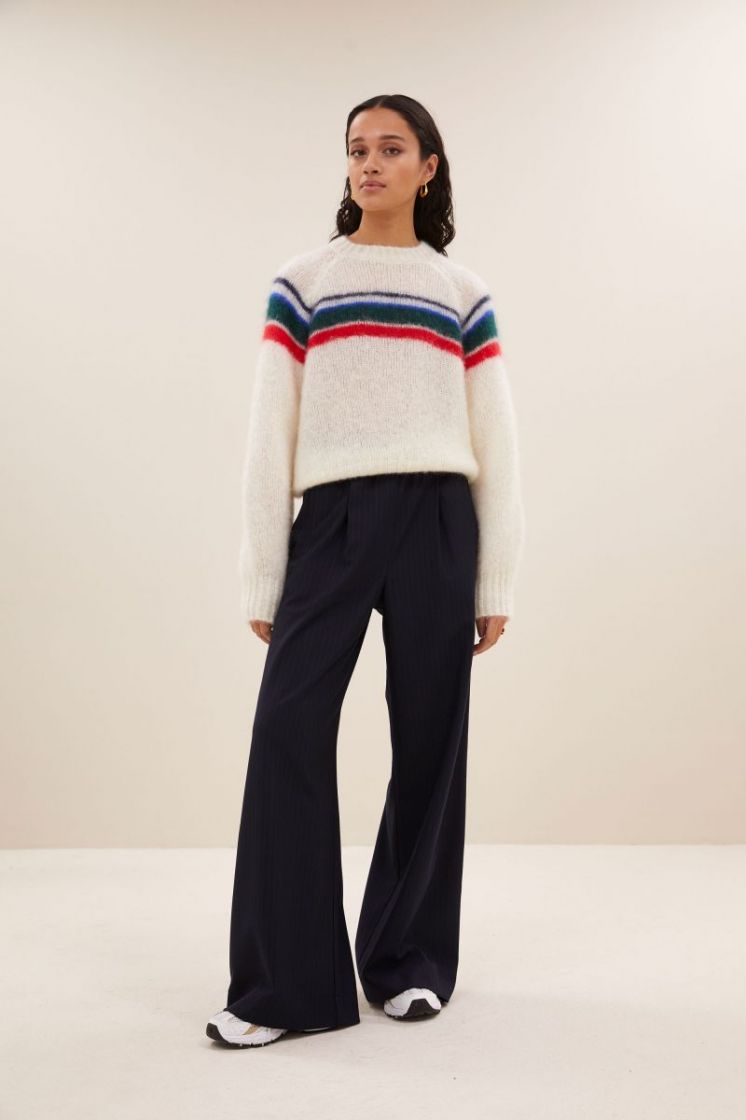 Liam stripe pullover off-white