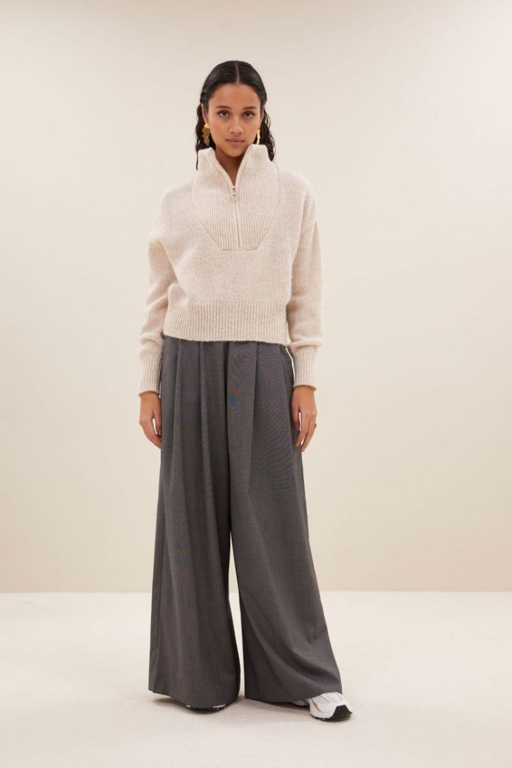 Boxy beau pullover 018-chalk
