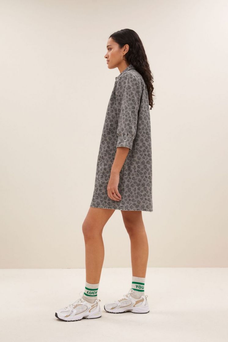 Flynth grey vheetah dress 803-Grey Cheeta