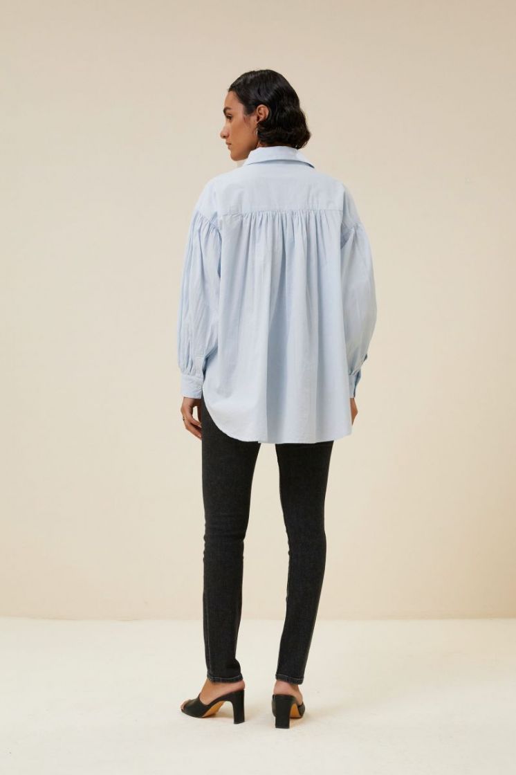 Sarah chambray blouse 650-Light blue