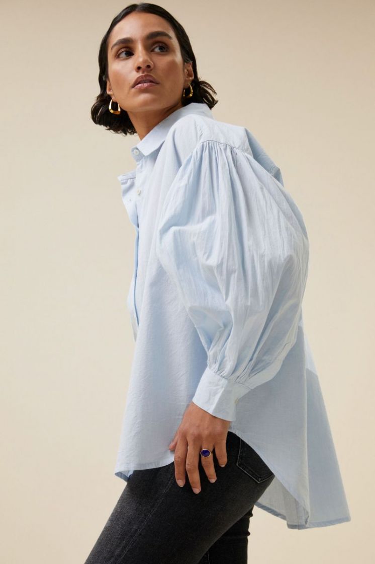 Sarah chambray blouse 650-Light blue
