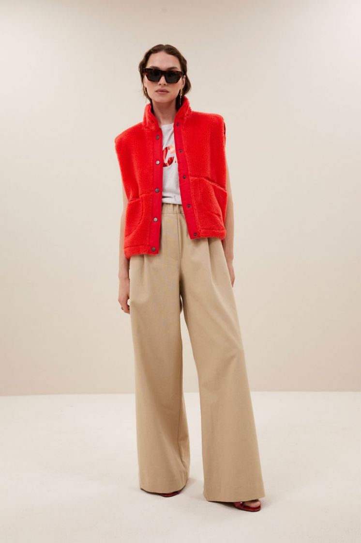 Steve Sleeveless Jacket 305-poppy red