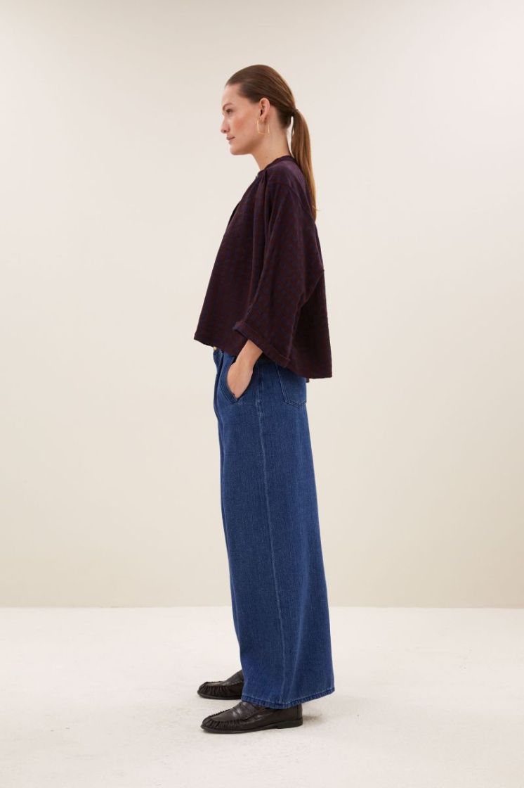 Jess Blouse 1341-Wine Check