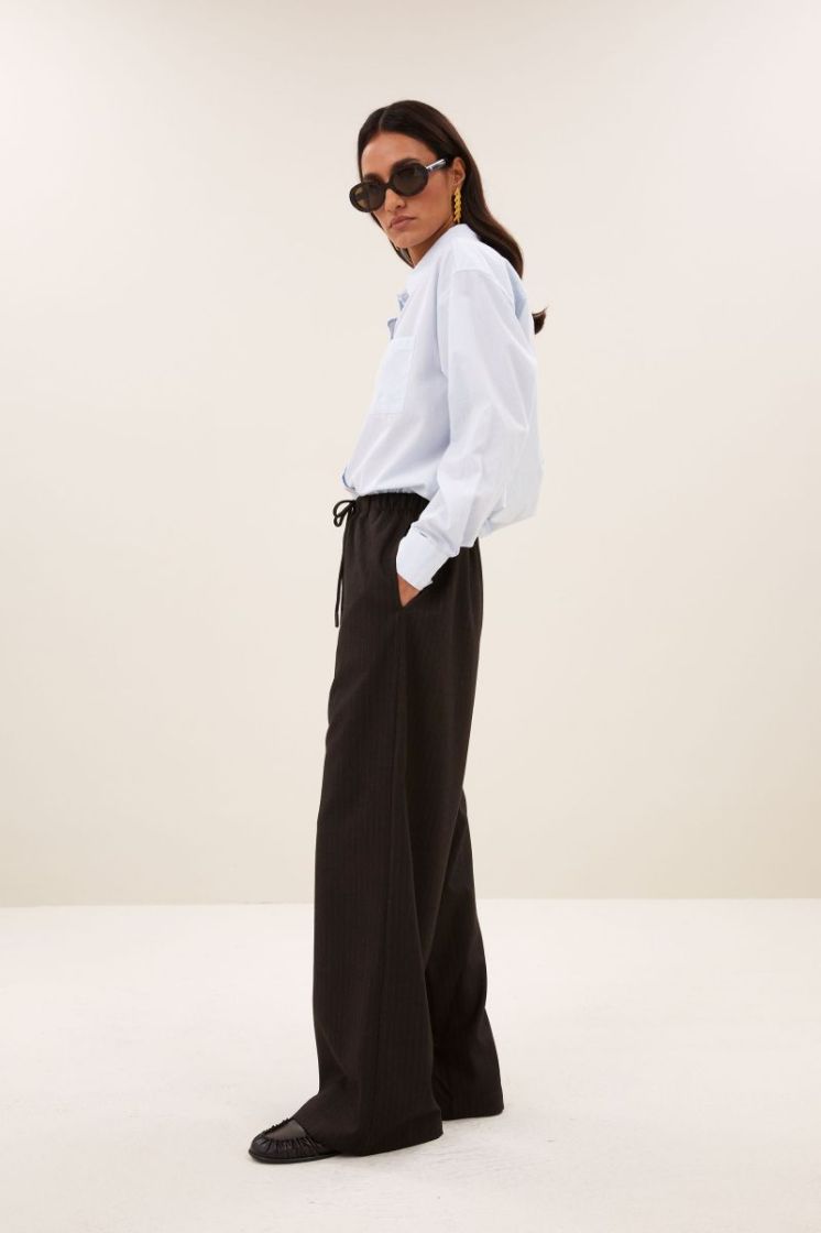 Pell Pinstripe Pants 1728-Brown Stri