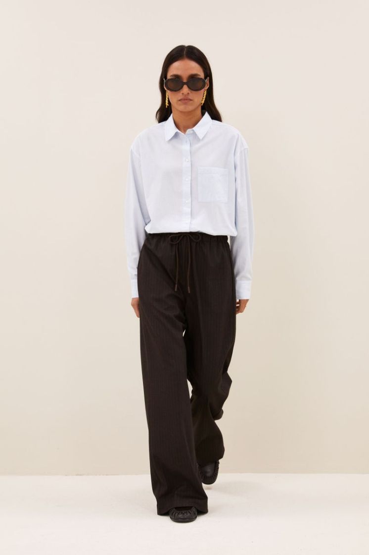 Pell Pinstripe Pants 1728-Brown Stri