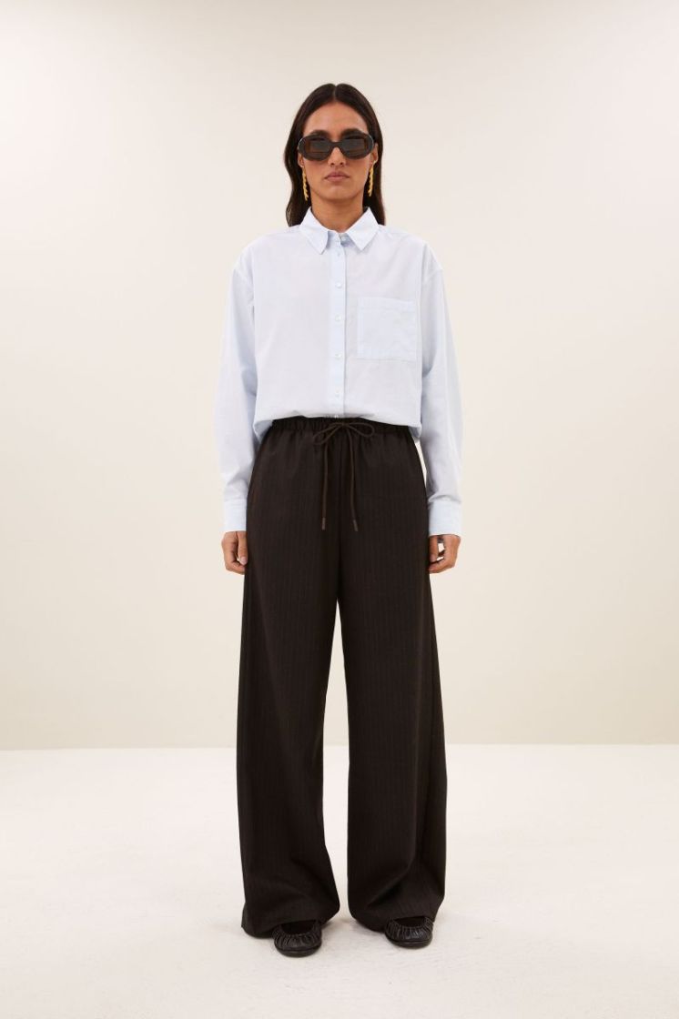 Pell Pinstripe Pants 1728-Brown Stri