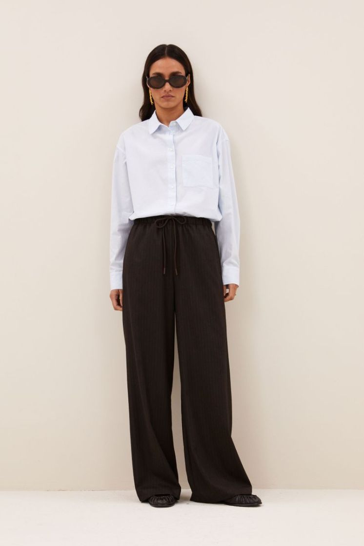 Pell Pinstripe Pants 1728-Brown Stri