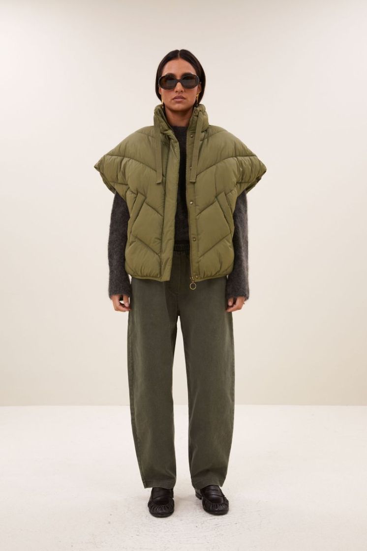 Franky Sleeveless Jacket 415-Olive