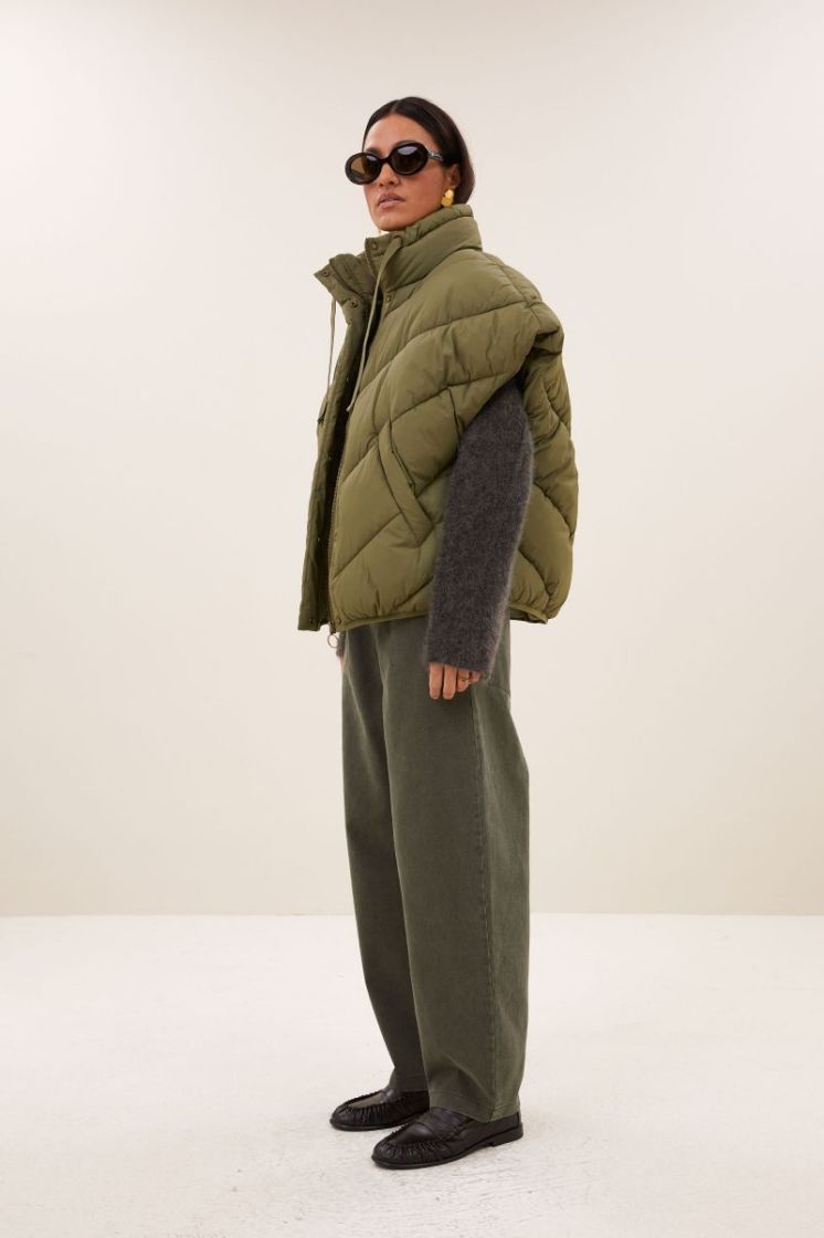 Franky Sleeveless Jacket 415-Olive