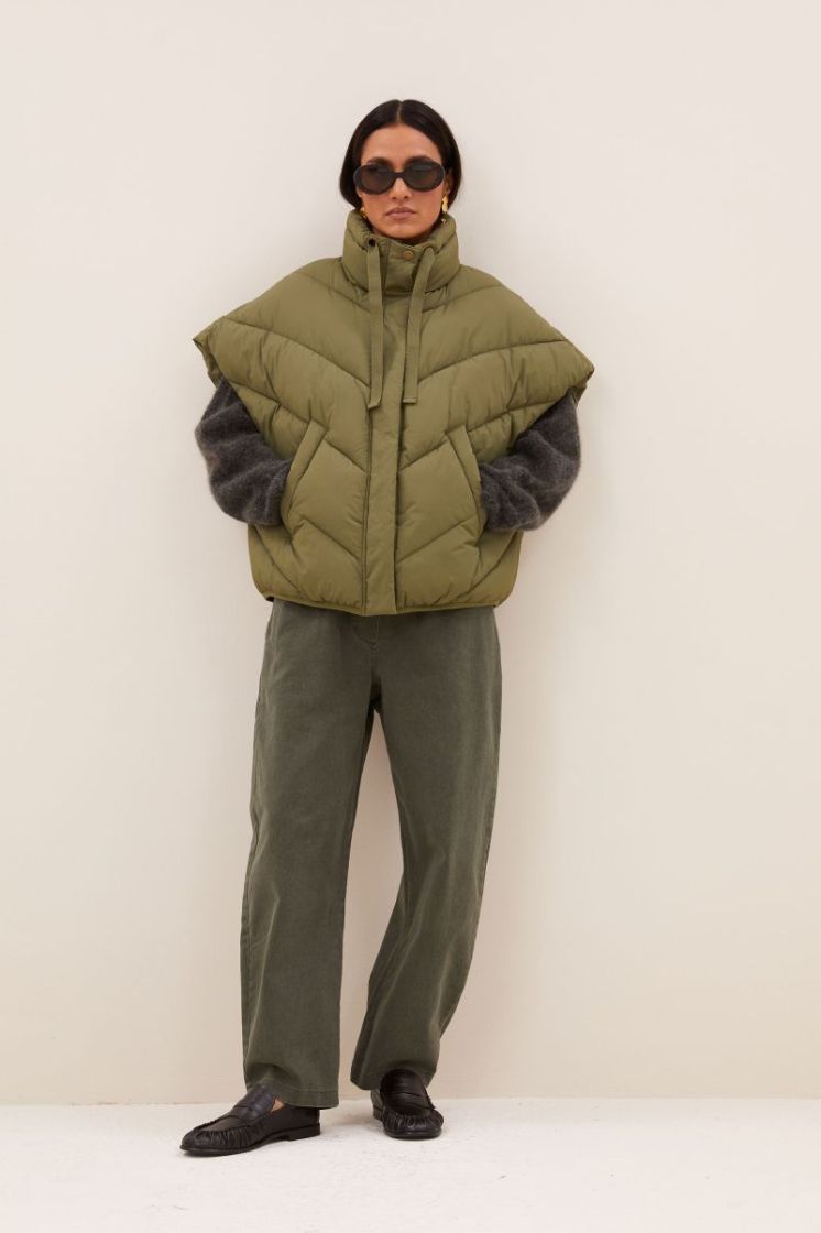 Franky Sleeveless Jacket 415-Olive