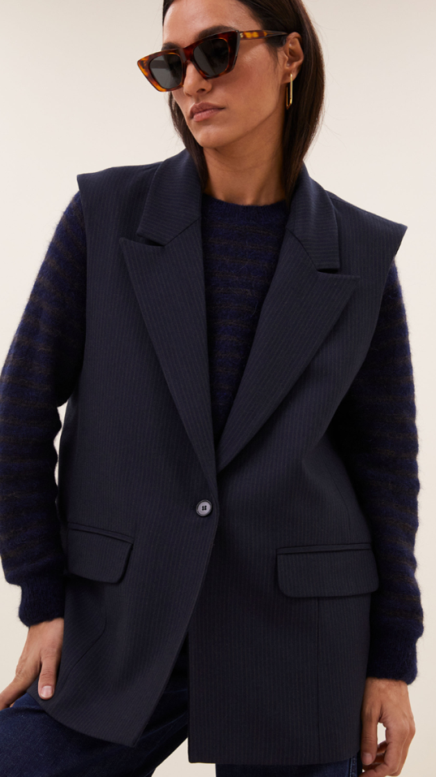 Ness Copper Stripe Gilet 1704-Copper Str
