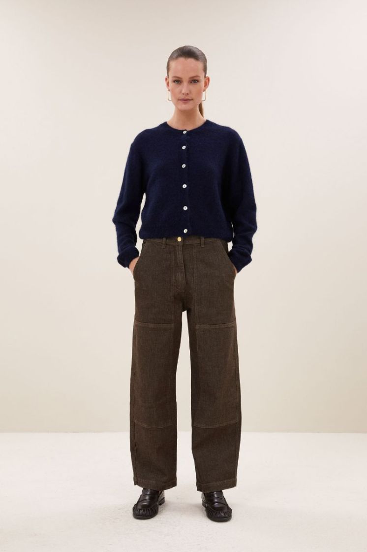 Jenna Worker Jeans 785-Dark brown