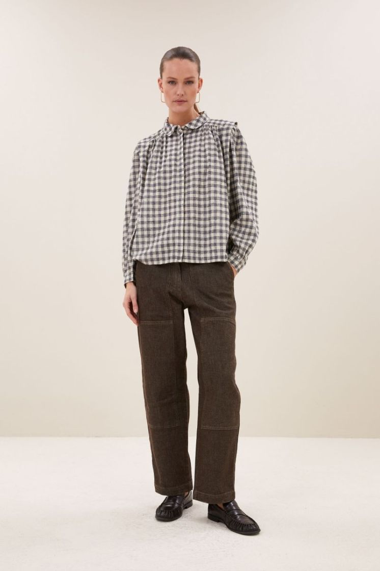 Jenna Worker Jeans 785-Dark brown