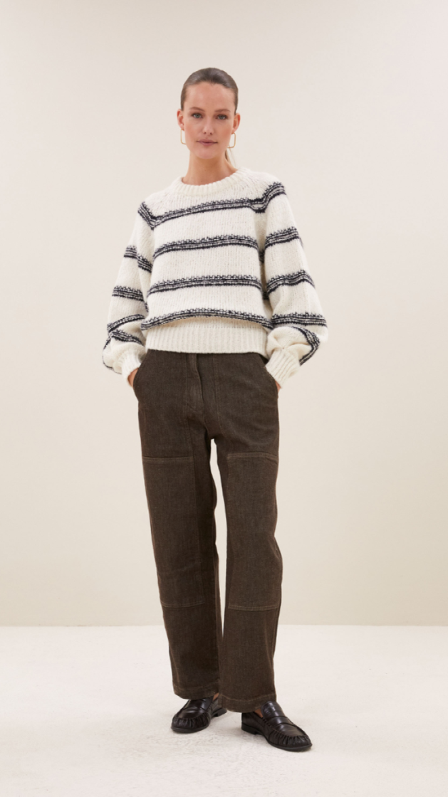 Jenna Worker Jeans 785-Dark brown
