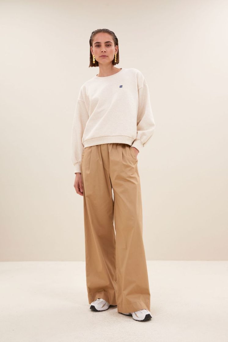 Bibi Logo Sweater 826-Oyster mele