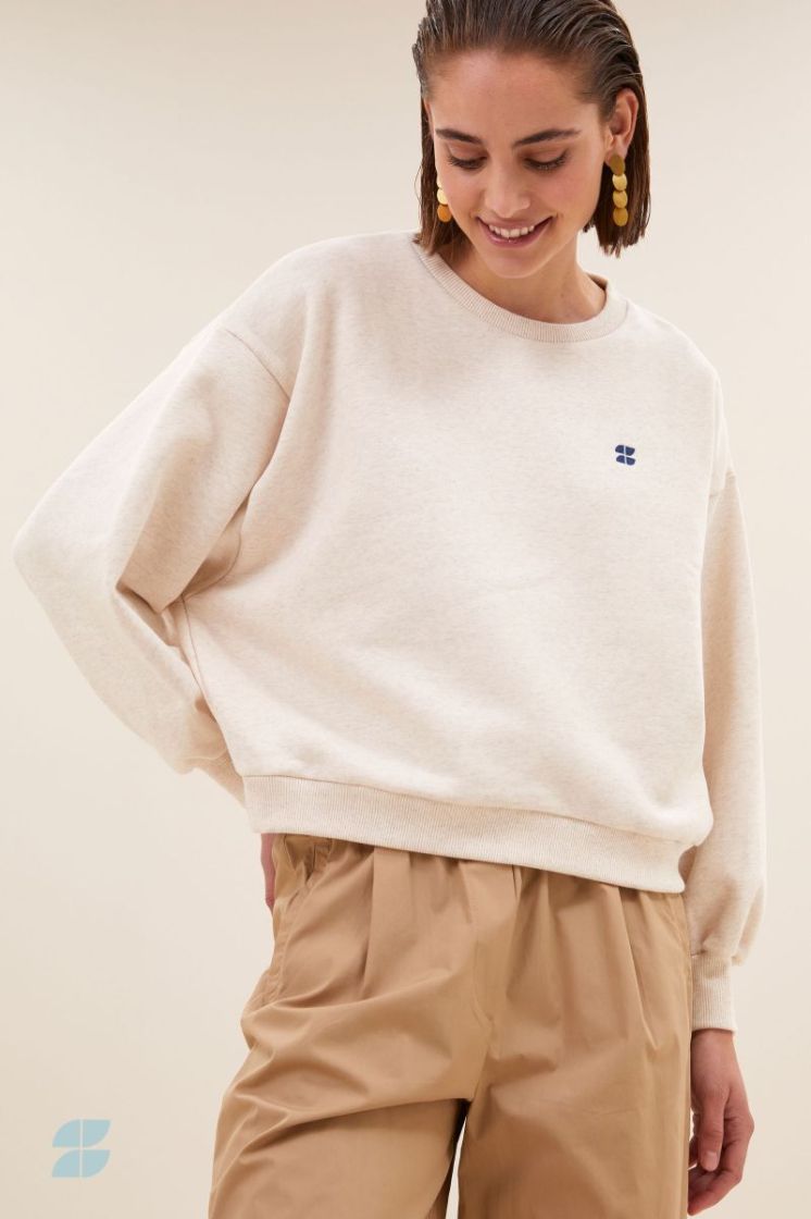 Bibi Logo Sweater 826-Oyster mele