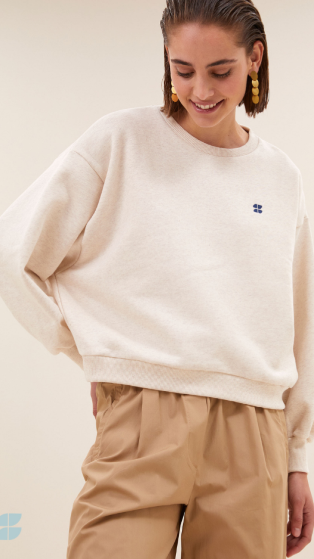 Bibi Logo Sweater 826-Oyster mele