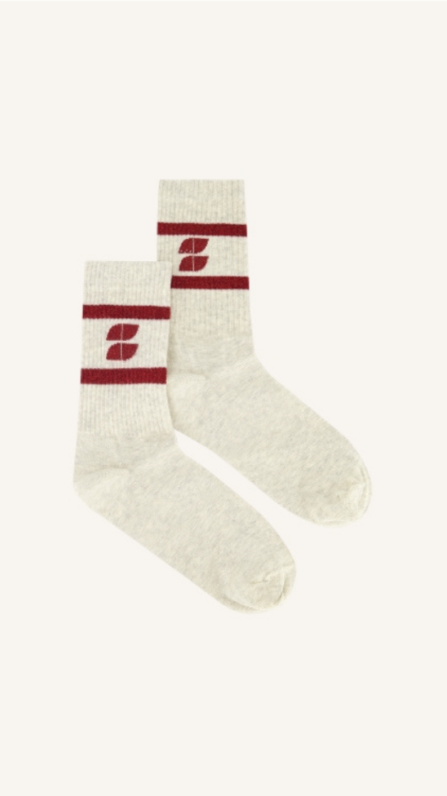 Logo Sparky Grey Socks 325-Wine