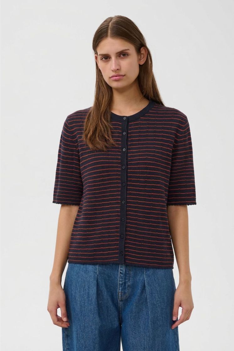 SLPina striped loose cardigan  305056-Navy w P