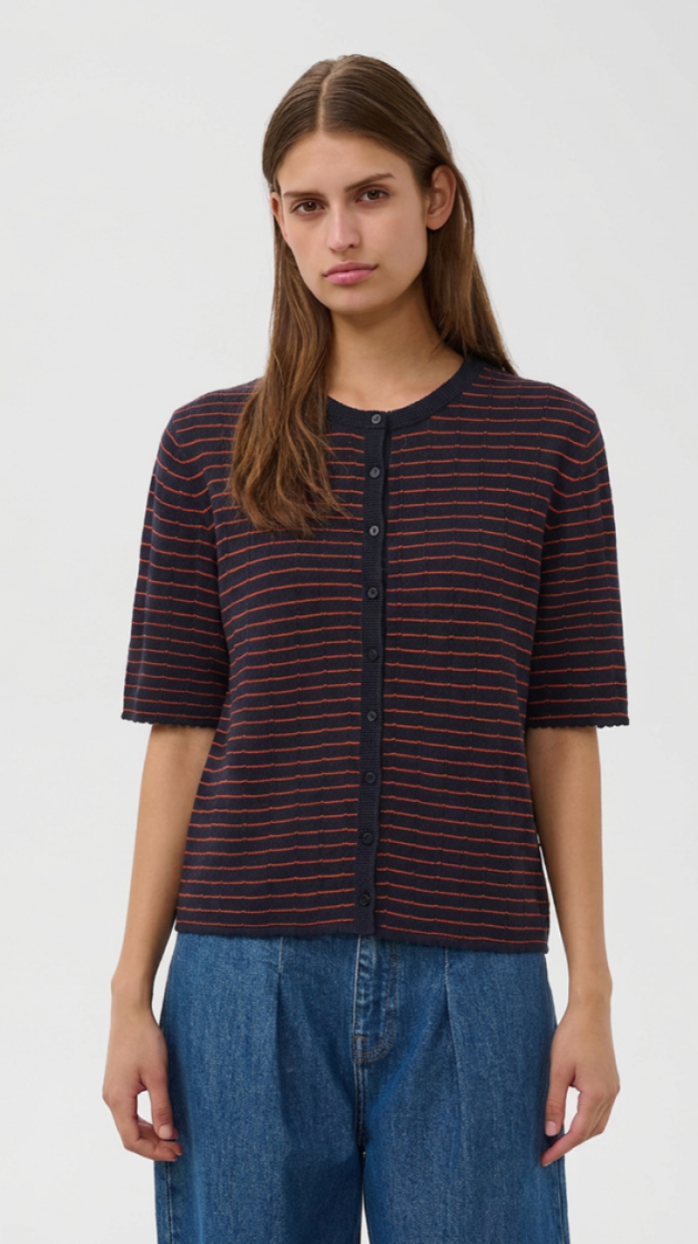 SLPina striped loose cardigan  305056-Navy w P