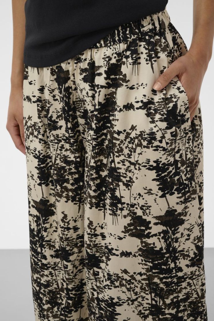 SLNaelle printed pants 305085-Oatmeal 