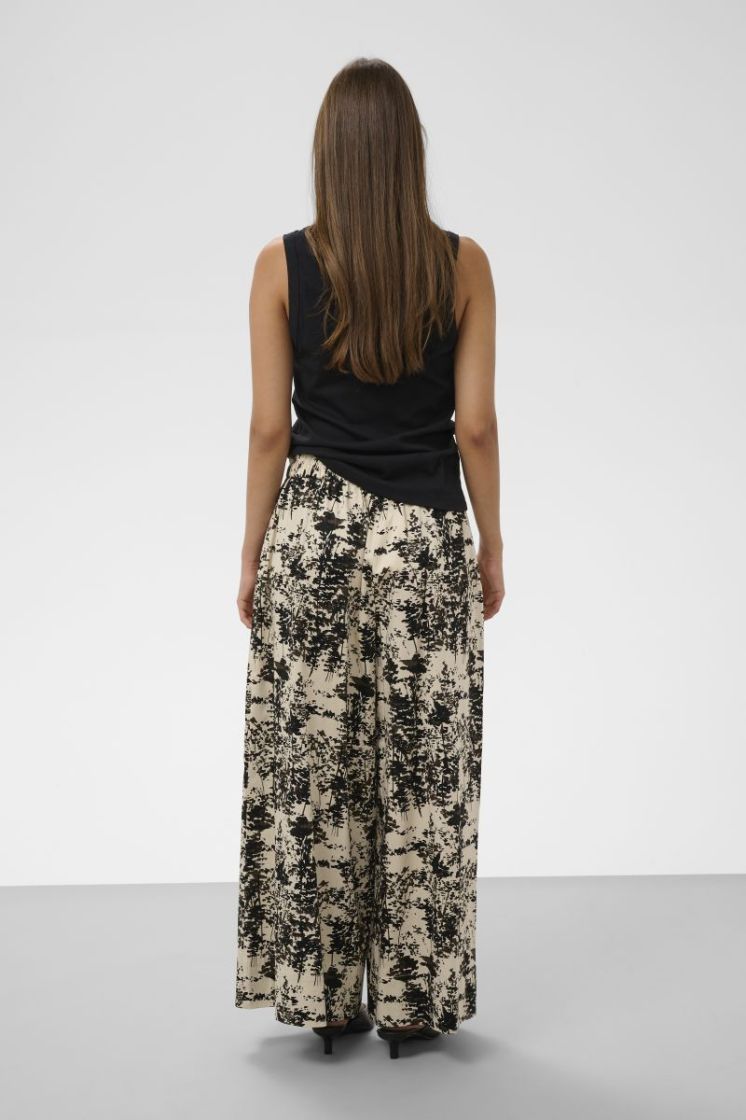 SLNaelle printed pants 305085-Oatmeal 