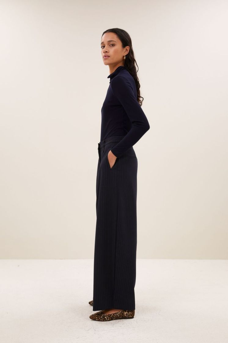 Frida pinstripe pants 856-Midnight