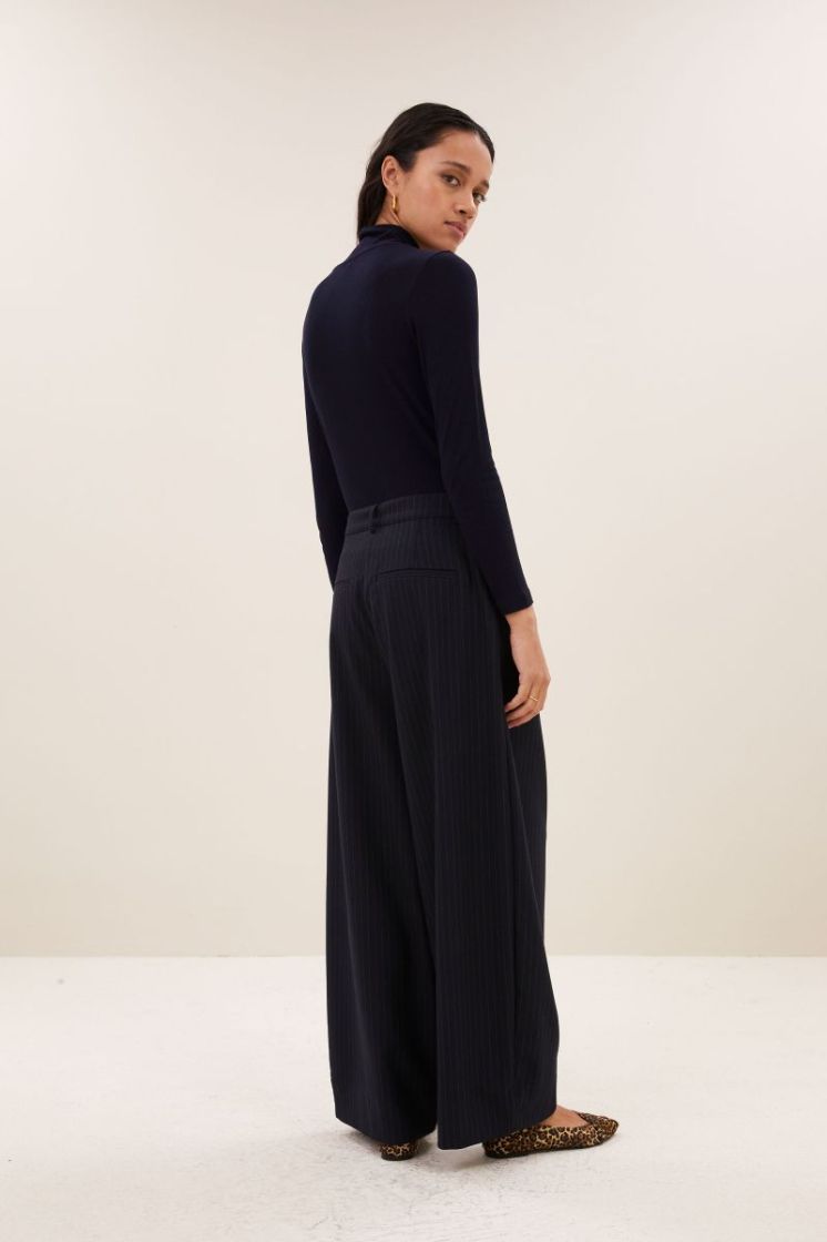 Frida pinstripe pants 856-Midnight