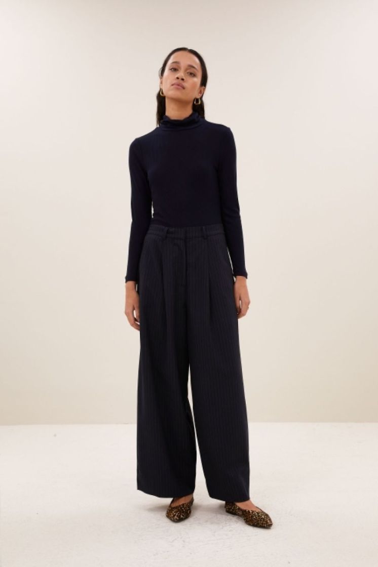 Frida pinstripe pants 856-Midnight