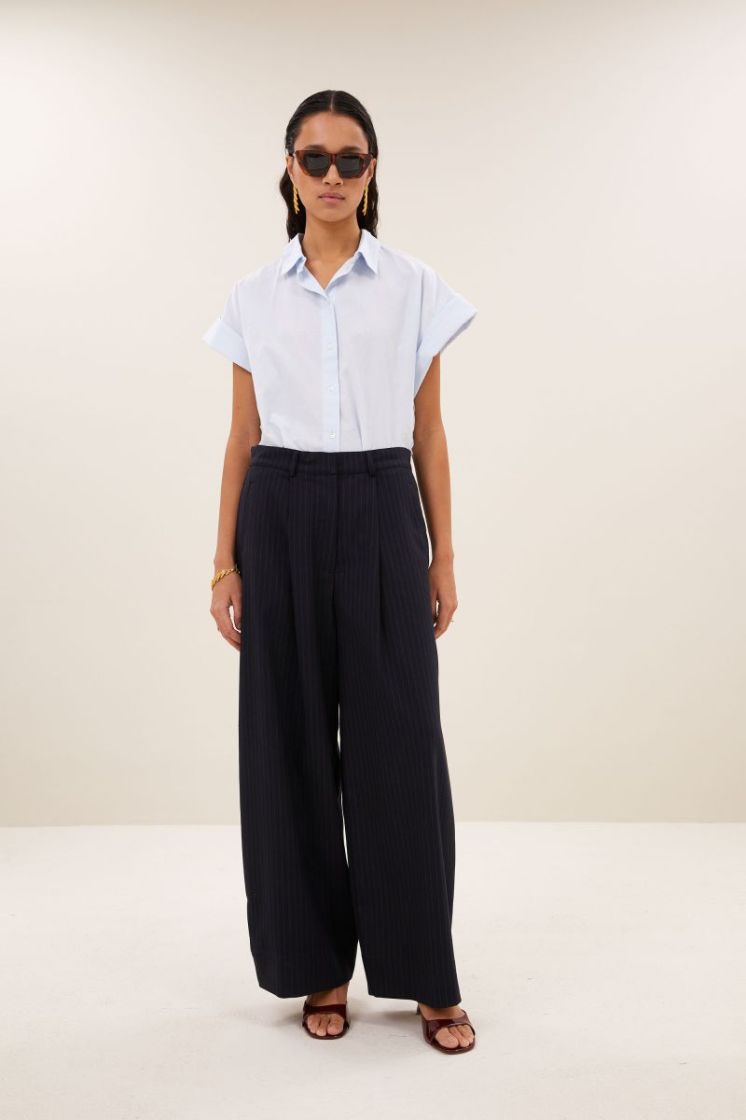 Frida pinstripe pants 856-Midnight