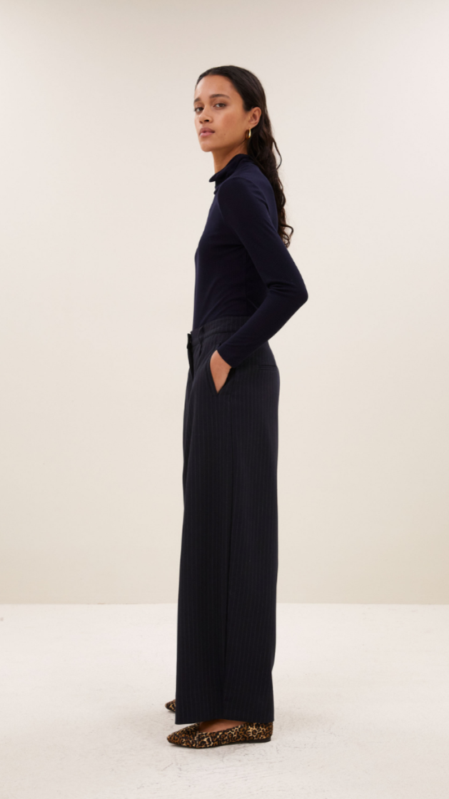 Frida pinstripe pants 856-Midnight